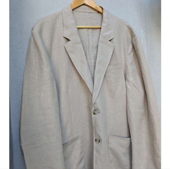 Vince Men’s Beige Relaxed Hemp Blazer -  Coastal Resort Summer Jacket - Size XXL - Picture 6 of 10